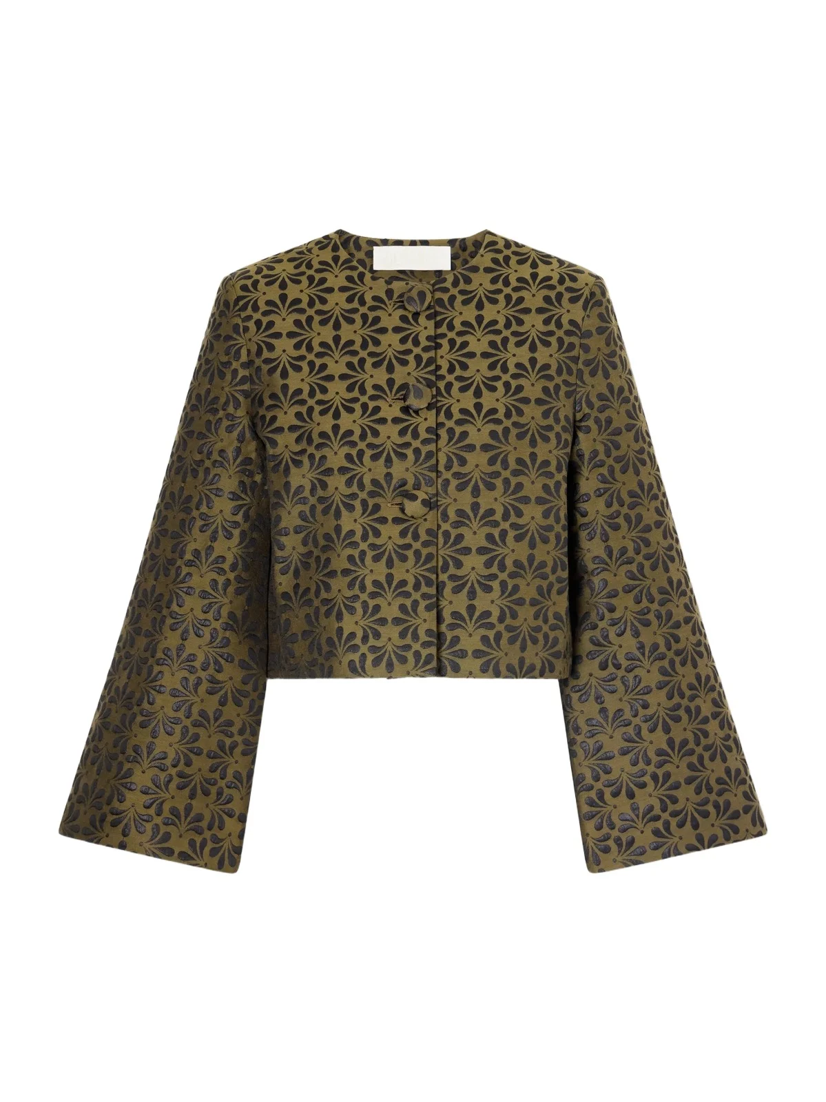 Ruby Cropped Floral-jacquard Cotton-blend Twill Jacket Ruby Cropped Floral-jacquard Cotton-blend Twill Jacket