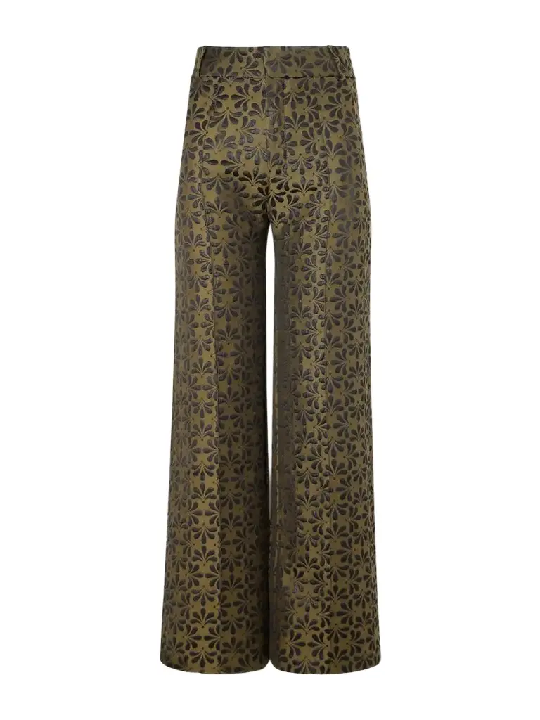 Yoshitomo Pintucked Floral-jacquard Wide-leg Pants Yoshitomo Pintucked Floral-jacquard Wide-leg Pants
