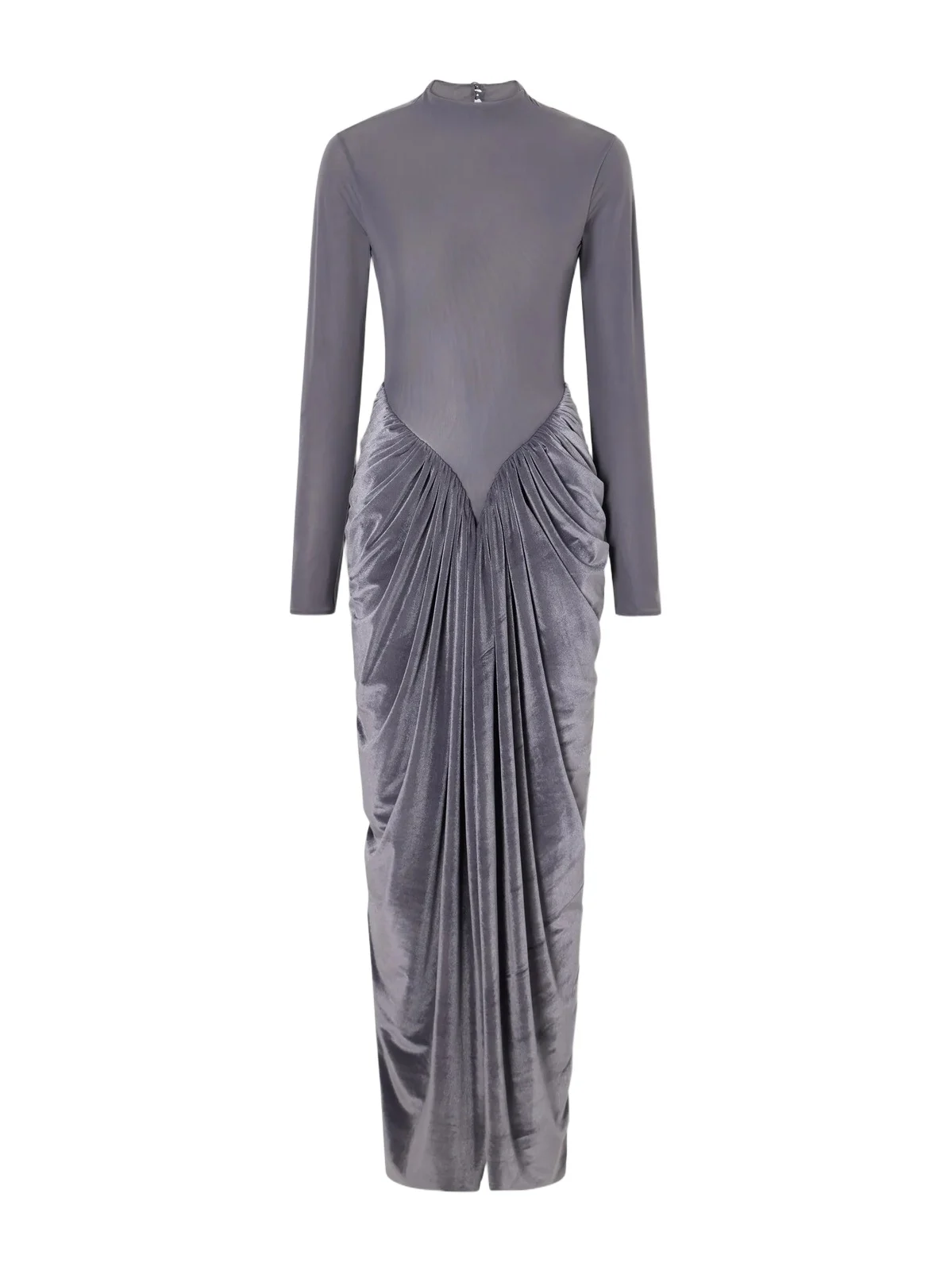 Guernica Draped Mesh And Velvet Maxi Dress
