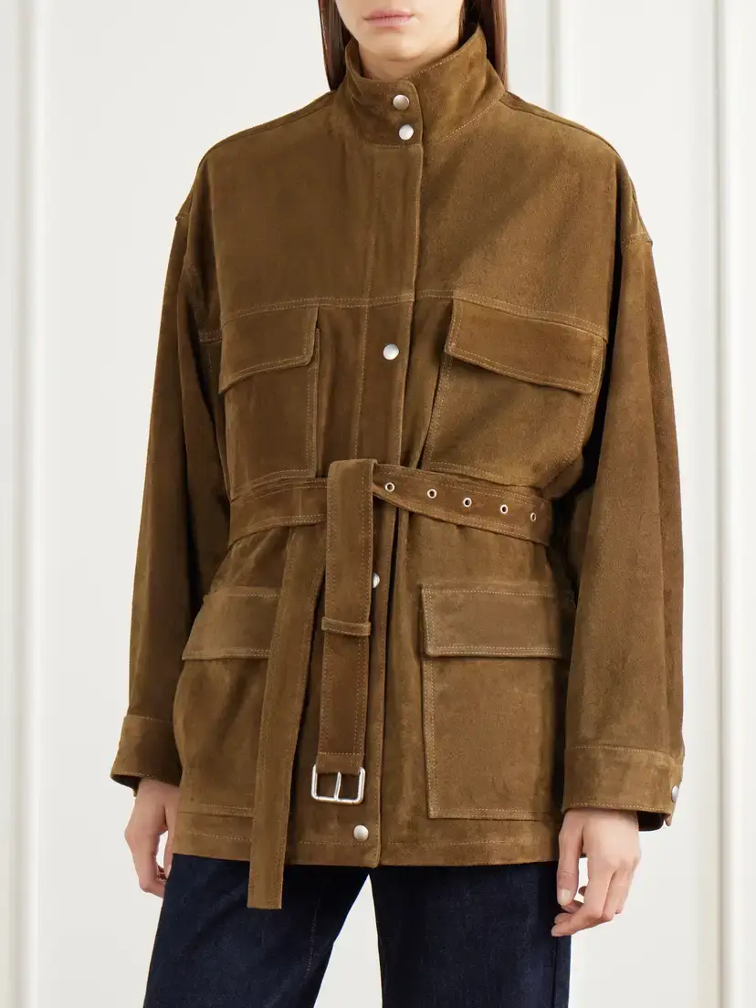 ARMA Delore Belted Paneled Suede Jacket | Thumbnail 3