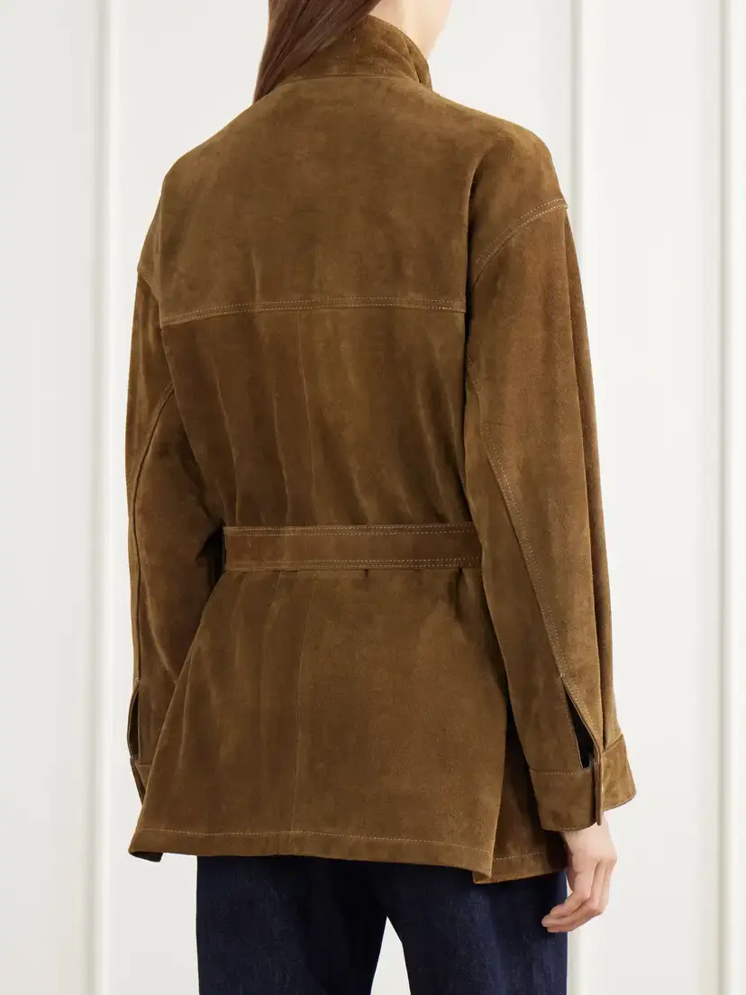 ARMA Delore Belted Paneled Suede Jacket | Thumbnail 4