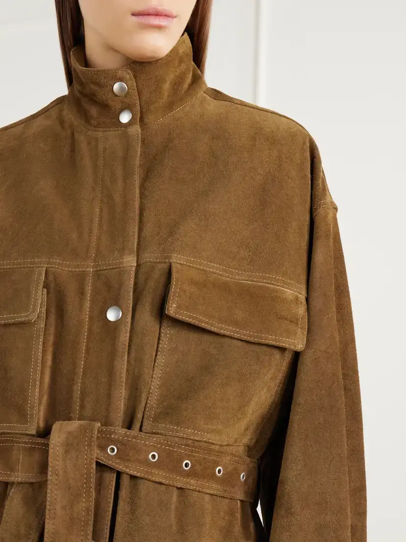 ARMA Delore Belted Paneled Suede Jacket | Thumbnail 5
