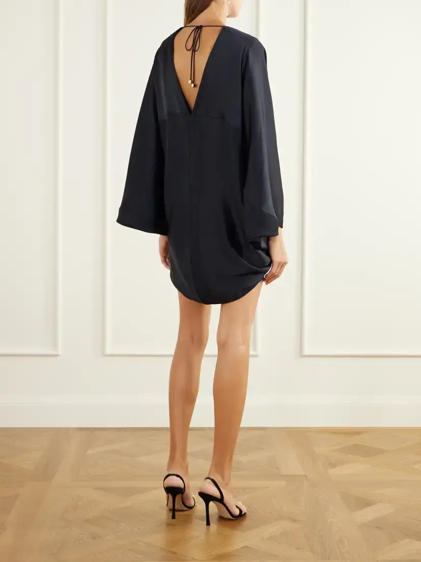 Taller Marmo Butterfly Cape-effect Satin Mini Dress | Thumbnail 3 Taller Marmo Butterfly Cape-effect Satin Mini Dress | Thumbnail 3