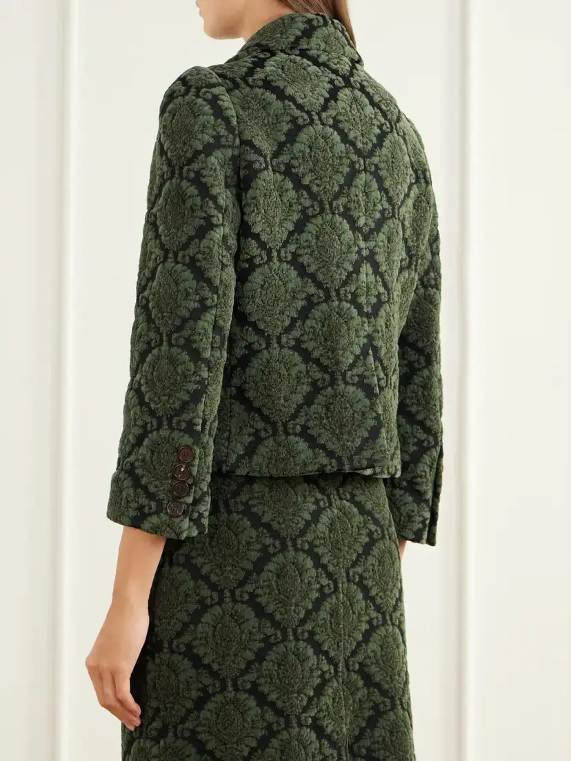 SHUSHU/TONG Cropped Cotton-blend Pile-jacquard Jacket | Thumbnail 3 SHUSHU/TONG Cropped Cotton-blend Pile-jacquard Jacket | Thumbnail 3