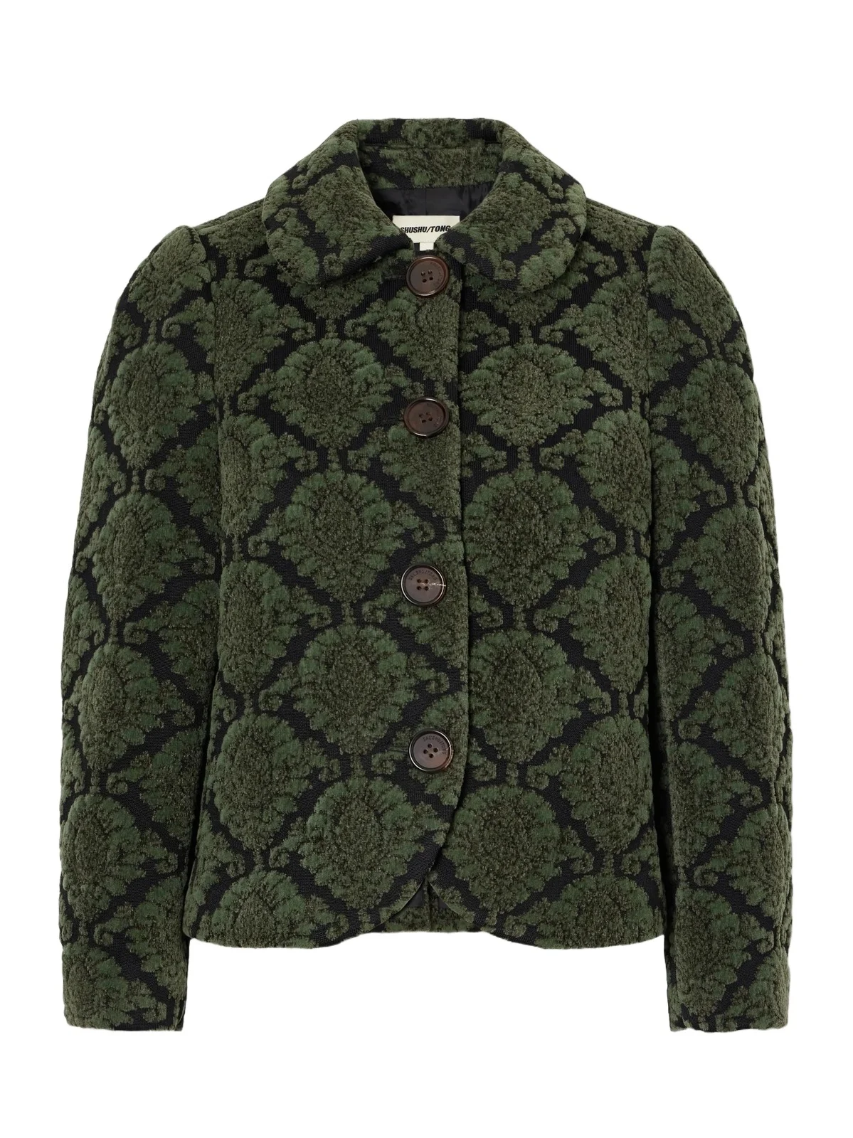 Cropped Cotton-blend Pile-jacquard Jacket
