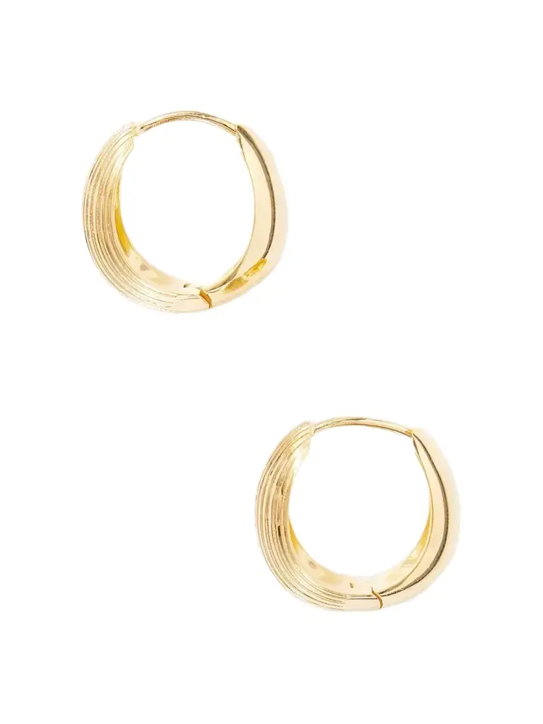 Xl Reversible Gold-tone Sterling Silver Earrings Xl Reversible Gold-tone Sterling Silver Earrings