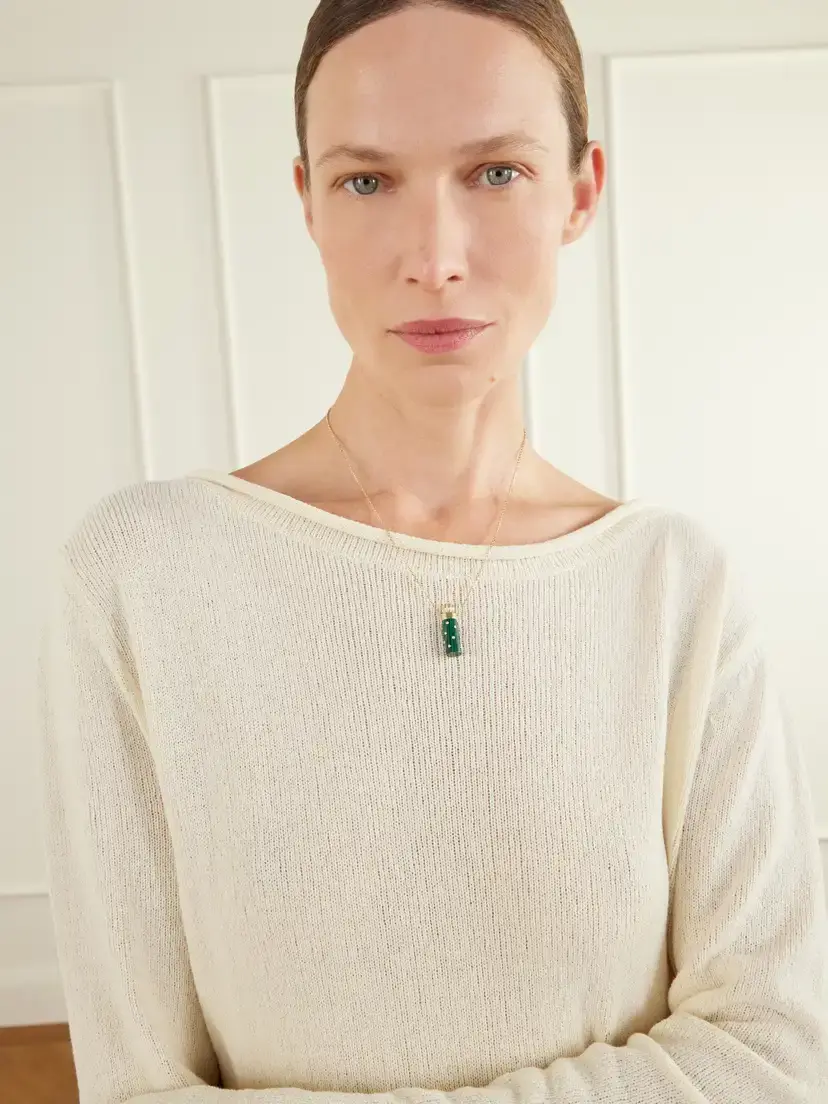 Yvonne Léon Petit Vase 9-karat Gold, Malachite And Diamond Necklace | Thumbnail 2 Yvonne Léon Petit Vase 9-karat Gold, Malachite And Diamond Necklace | Thumbnail 2
