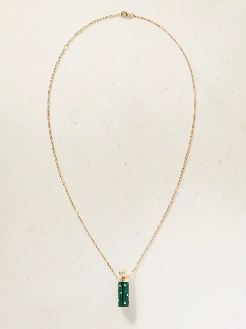 Yvonne Léon Petit Vase 9-karat Gold, Malachite And Diamond Necklace | Thumbnail 4 Yvonne Léon Petit Vase 9-karat Gold, Malachite And Diamond Necklace | Thumbnail 4