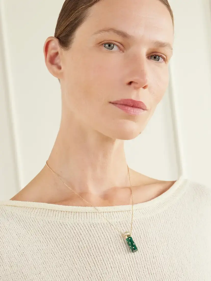 Yvonne Léon Petit Vase 9-karat Gold, Malachite And Diamond Necklace | Thumbnail 5 Yvonne Léon Petit Vase 9-karat Gold, Malachite And Diamond Necklace | Thumbnail 5