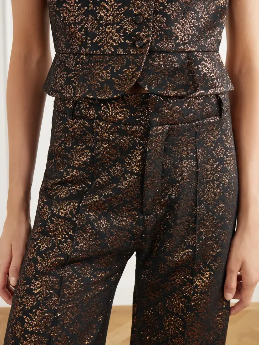 DESTREE Yoshitomo Pintucked Brocade Straight-leg Pants | Thumbnail 4 DESTREE Yoshitomo Pintucked Brocade Straight-leg Pants | Thumbnail 4