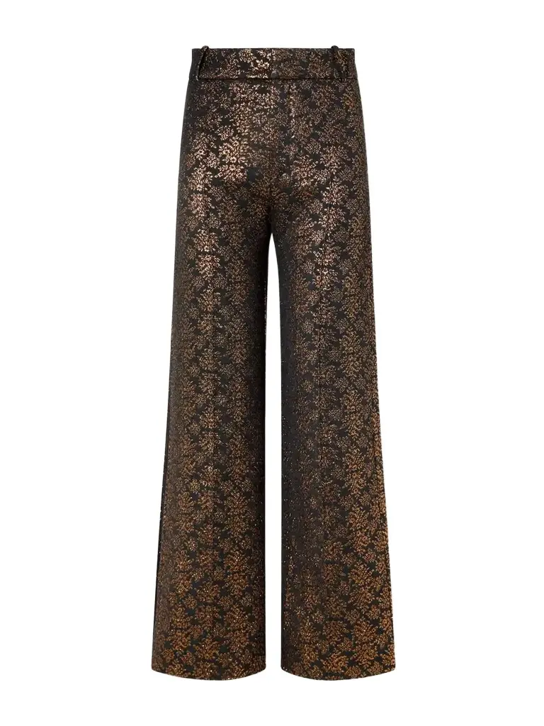 Yoshitomo Pintucked Brocade Straight-leg Pants Yoshitomo Pintucked Brocade Straight-leg Pants