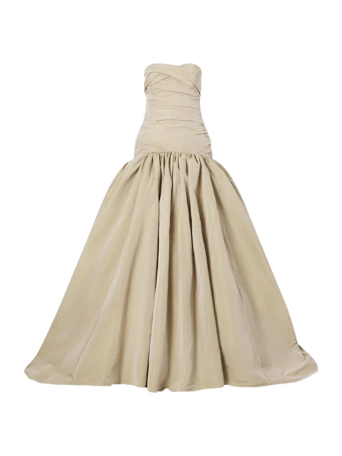 Marmar Halim Strapless Ruched Drop-waist Crepe Gown