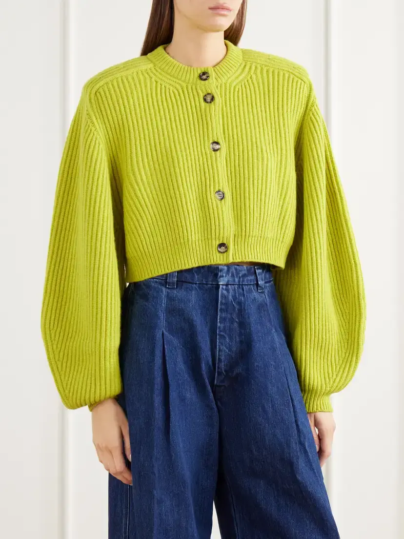 RÙADH The Cadogan Cropped Ribbed Cashmere Cardigan | Thumbnail 3
