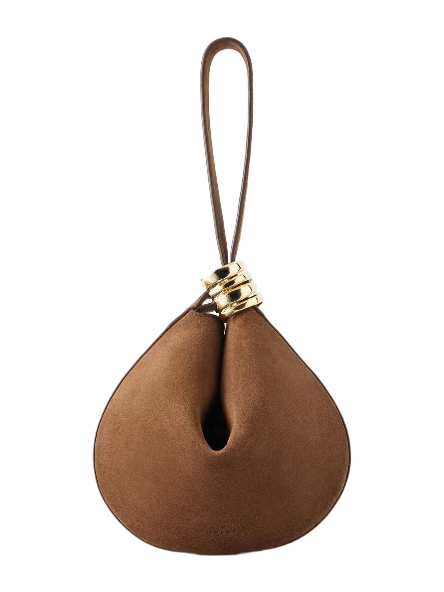 The Zambia Stacked Ring Suede Top-handle Bag The Zambia Stacked Ring Suede Top-handle Bag