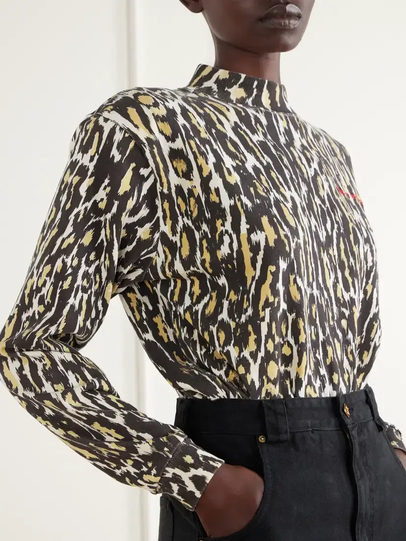 Willy Chavarria Cheetah Logo-embroidered Print Cotton-jersey Bodysuit | Thumbnail 4 Willy Chavarria Cheetah Logo-embroidered Print Cotton-jersey Bodysuit | Thumbnail 4
