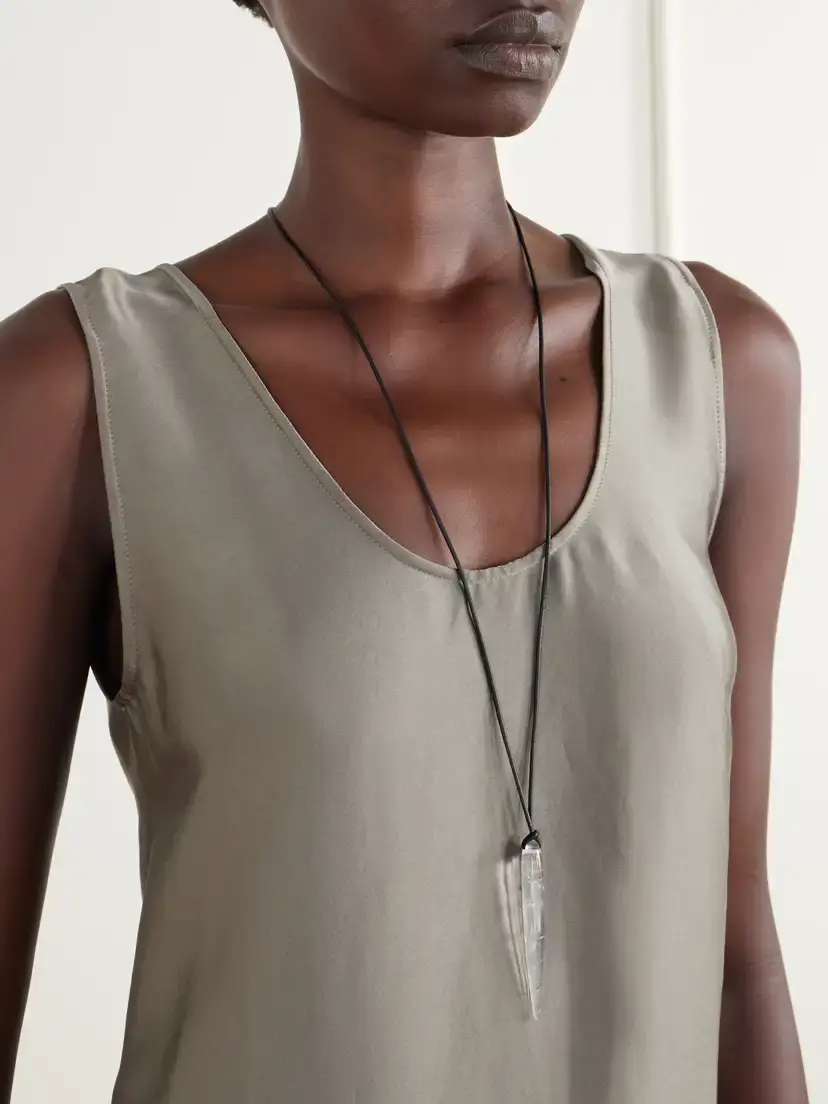 Sophie Buhai Spear Large Sterling Silver, Quartz And Cord Necklace | Thumbnail 2