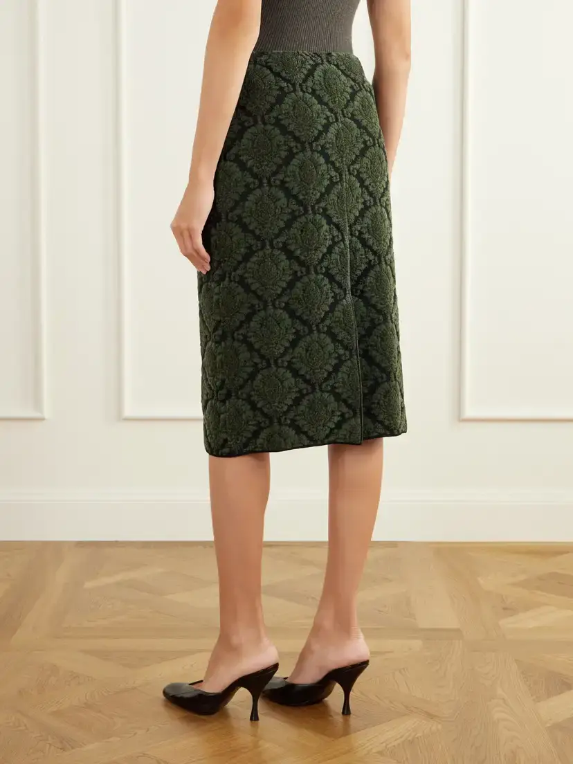 SHUSHU/TONG Cotton-blend Pile-jacquard Knee-length Skirt | Thumbnail 4
