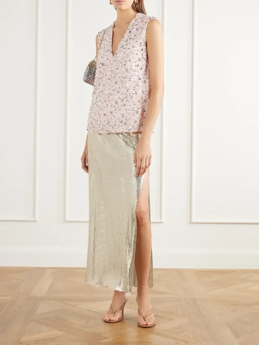 Rabanne Haut Bead And Sequin-embellished Crepe Blouse | Thumbnail 2 Rabanne Haut Bead And Sequin-embellished Crepe Blouse | Thumbnail 2