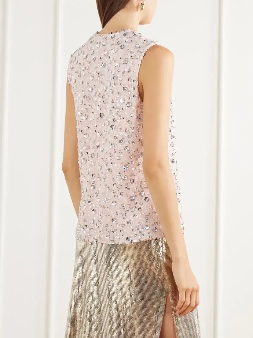 Rabanne Haut Bead And Sequin-embellished Crepe Blouse | Thumbnail 3 Rabanne Haut Bead And Sequin-embellished Crepe Blouse | Thumbnail 3