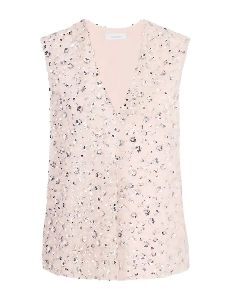 Rabanne Haut Bead And Sequin-embellished Crepe Blouse