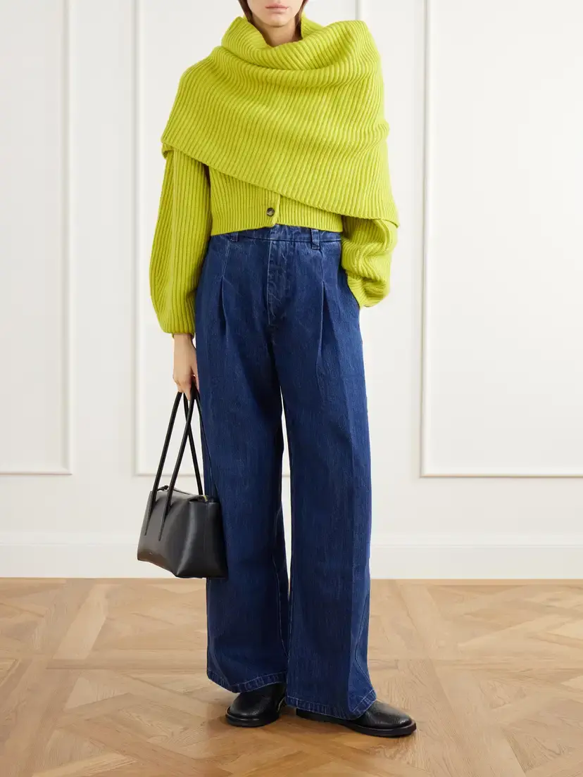 RÙADH The Crewe Pleated Recycled High-rise Wide-leg Jeans | Thumbnail 2 RÙADH The Crewe Pleated Recycled High-rise Wide-leg Jeans | Thumbnail 2