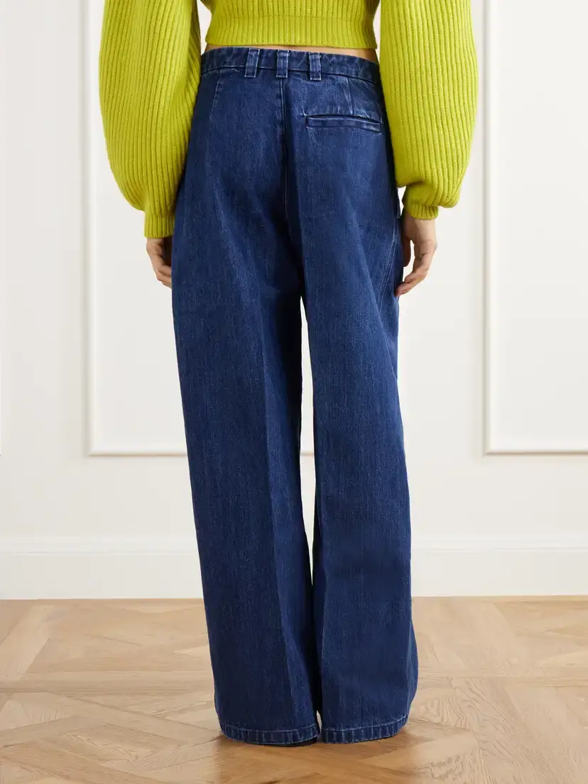 RÙADH The Crewe Pleated Recycled High-rise Wide-leg Jeans | Thumbnail 4 RÙADH The Crewe Pleated Recycled High-rise Wide-leg Jeans | Thumbnail 4