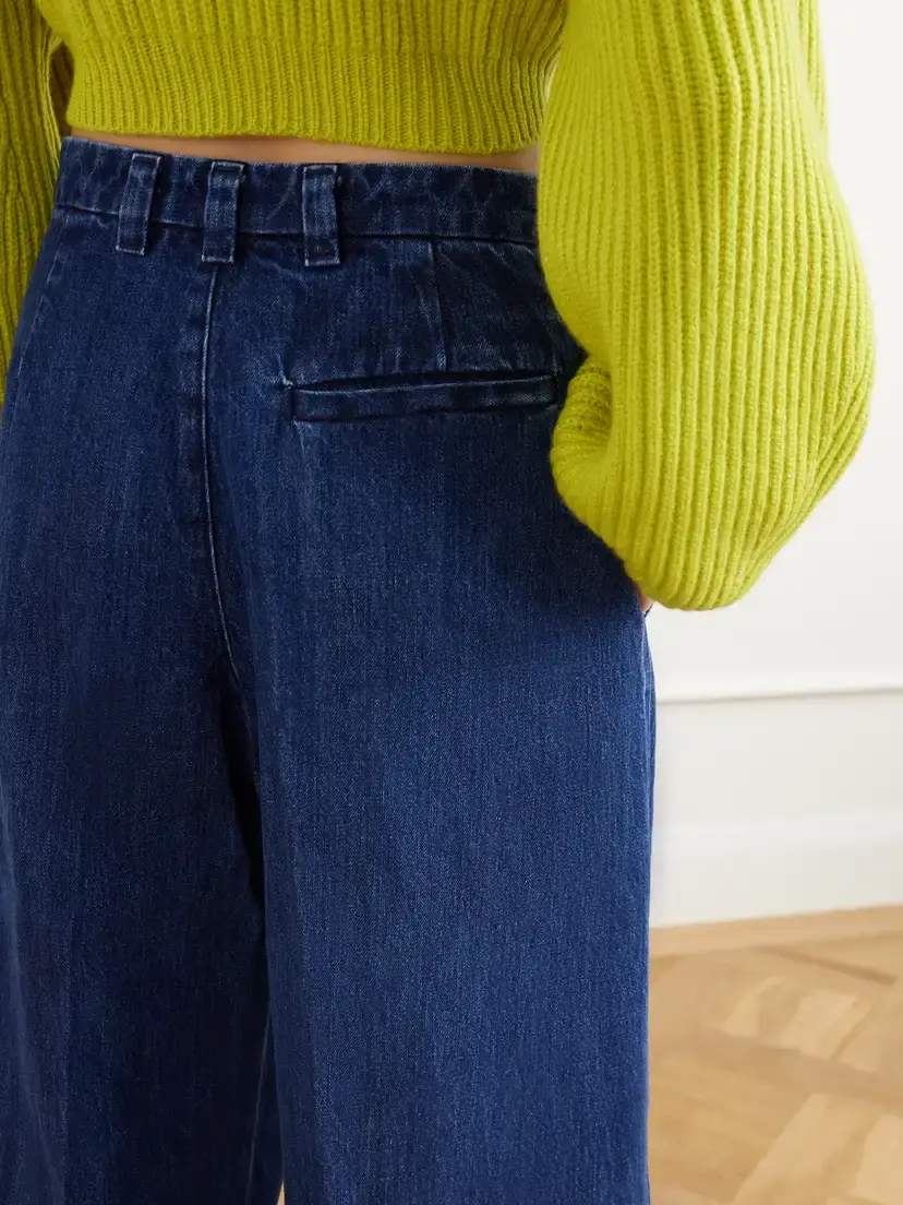 RÙADH The Crewe Pleated Recycled High-rise Wide-leg Jeans | Thumbnail 5 RÙADH The Crewe Pleated Recycled High-rise Wide-leg Jeans | Thumbnail 5