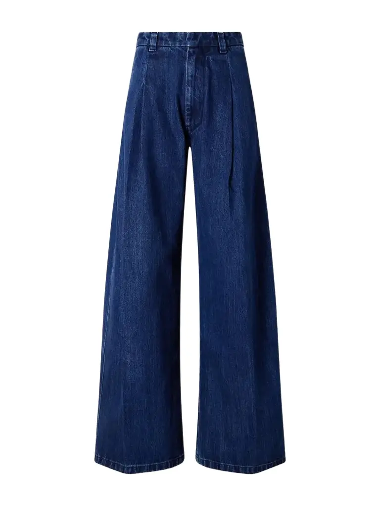 RÙADH The Crewe Pleated Recycled High-rise Wide-leg Jeans