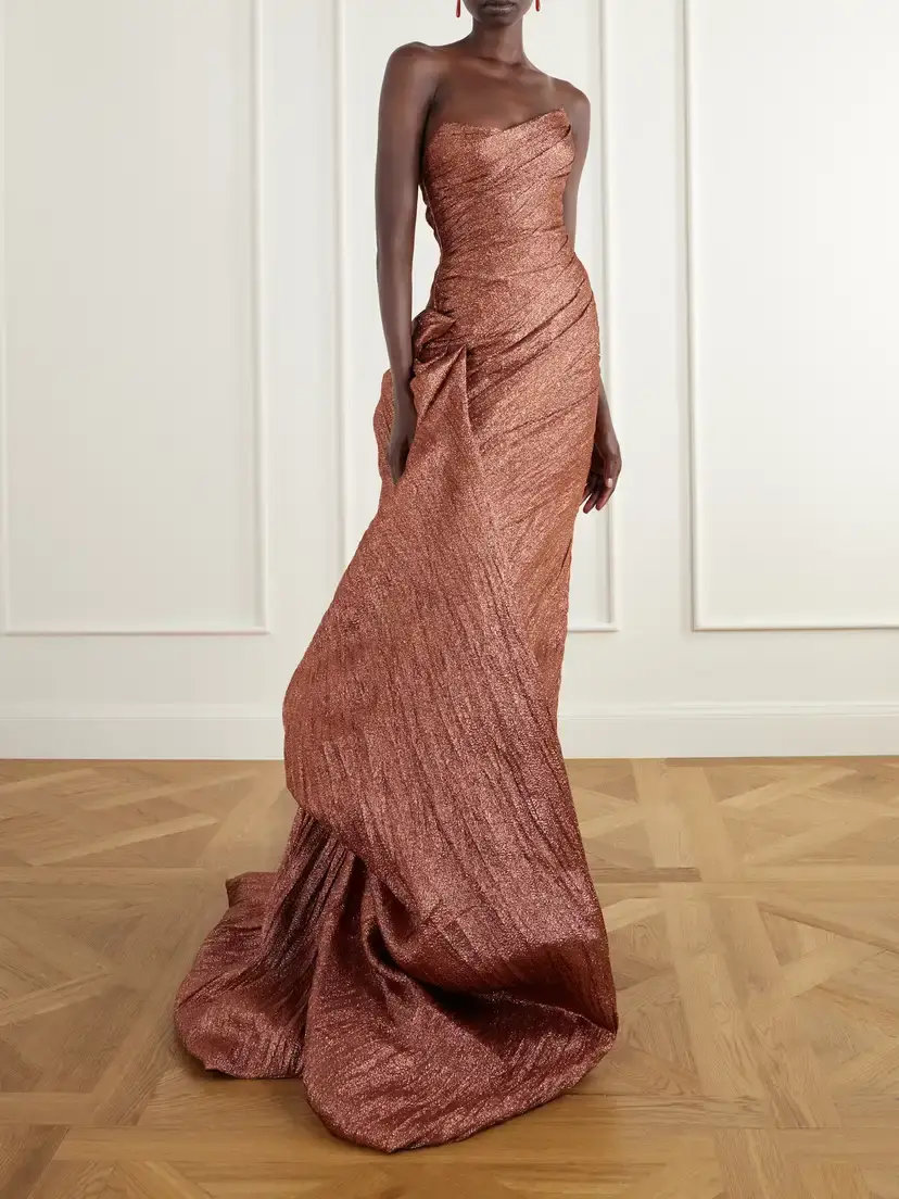 Marmar Halim Strapless Draped Brocade Wrap Gown | Thumbnail 3 Marmar Halim Strapless Draped Brocade Wrap Gown | Thumbnail 3