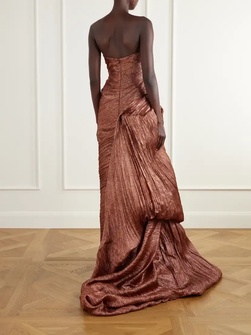 Marmar Halim Strapless Draped Brocade Wrap Gown | Thumbnail 4 Marmar Halim Strapless Draped Brocade Wrap Gown | Thumbnail 4