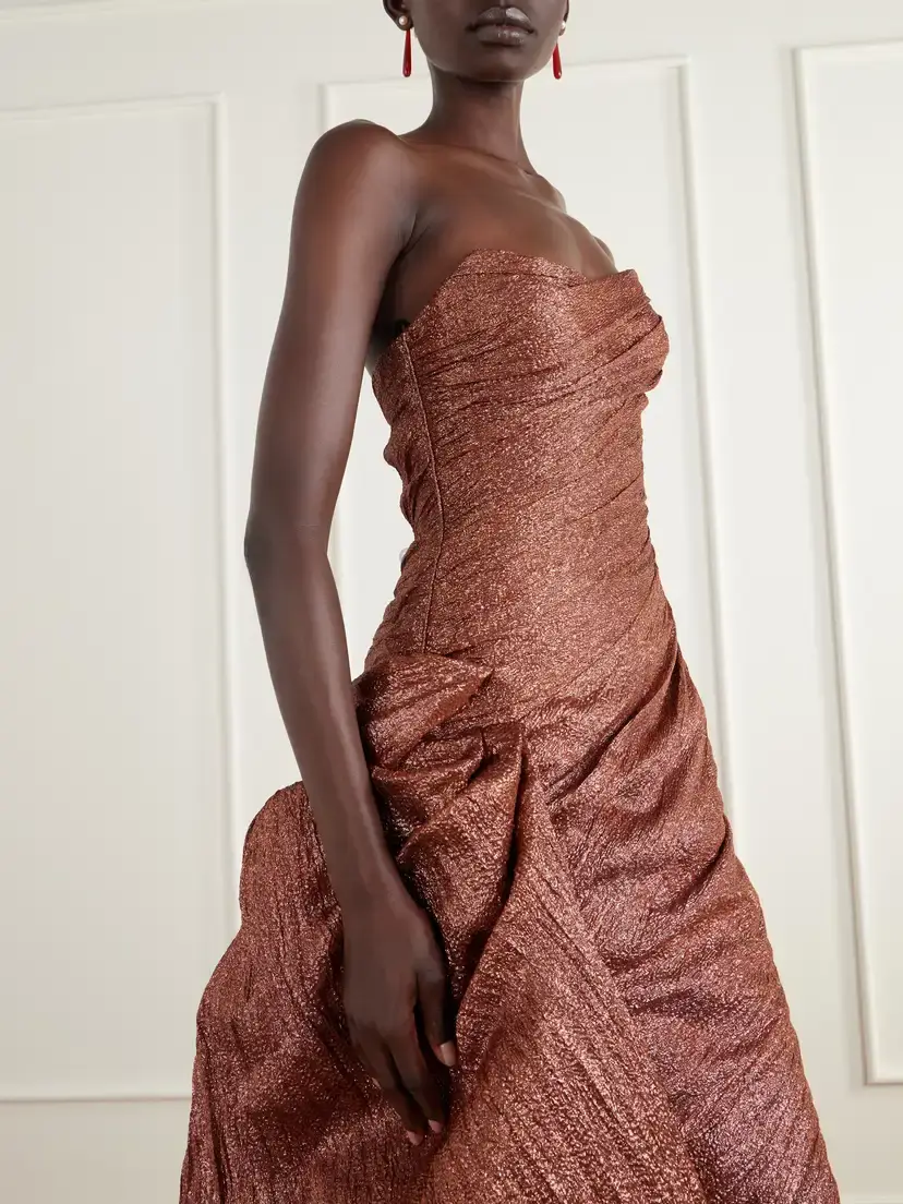 Marmar Halim Strapless Draped Brocade Wrap Gown | Thumbnail 5 Marmar Halim Strapless Draped Brocade Wrap Gown | Thumbnail 5