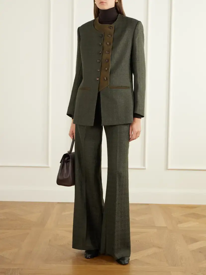 Giuliva Heritage The Jasmine Pleated Virgin Wool-blend Bouclé Wide-leg Pants | Thumbnail 2 Giuliva Heritage The Jasmine Pleated Virgin Wool-blend Bouclé Wide-leg Pants | Thumbnail 2