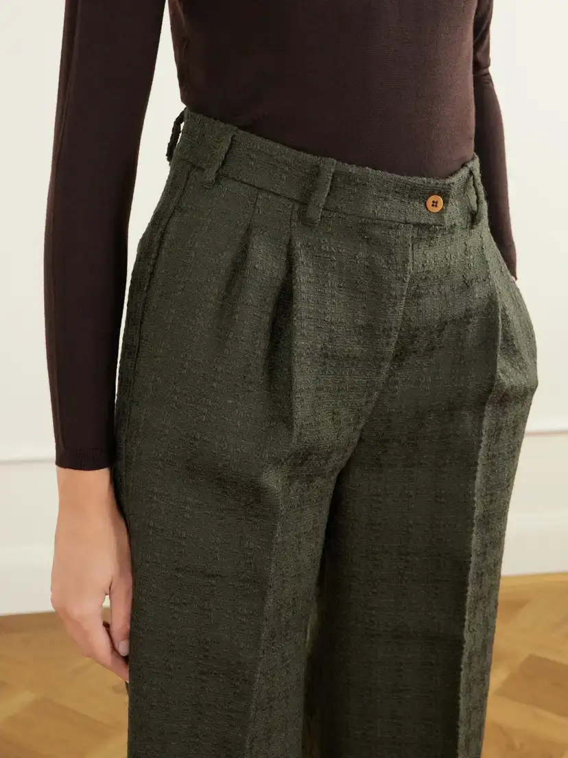 Giuliva Heritage The Jasmine Pleated Virgin Wool-blend Bouclé Wide-leg Pants | Thumbnail 5 Giuliva Heritage The Jasmine Pleated Virgin Wool-blend Bouclé Wide-leg Pants | Thumbnail 5