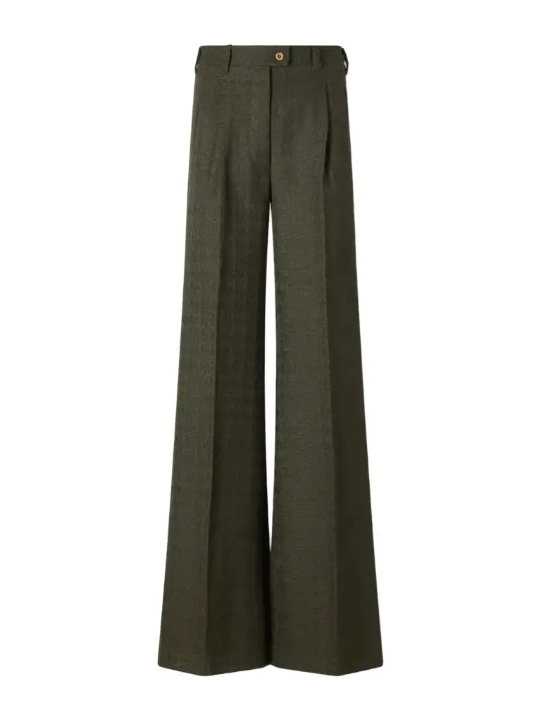 Giuliva Heritage The Jasmine Pleated Virgin Wool-blend Bouclé Wide-leg Pants