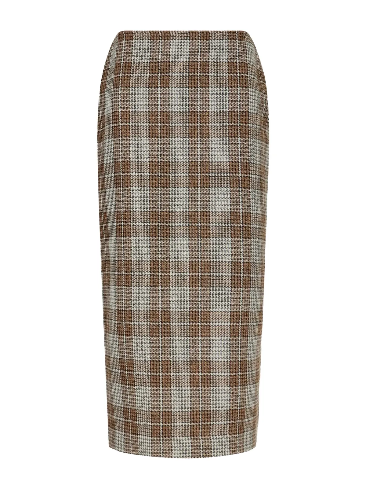 Giuliva Heritage The Virginia Checked Houndstooth Wool Knee-length Skirt