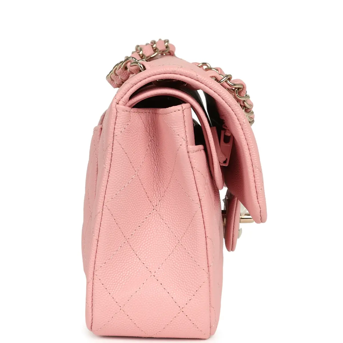 Chanel Chanel Small Classic Double Flap Bag Pink Shiny Caviar Light Gold Hardware | Thumbnail 3 Chanel Chanel Small Classic Double Flap Bag Pink Shiny Caviar Light Gold Hardware | Thumbnail 3