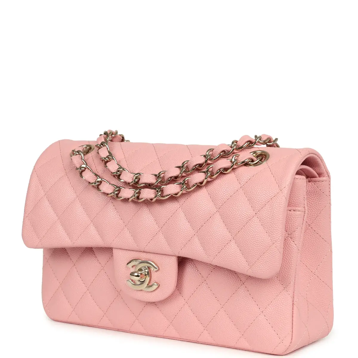 Chanel Chanel Small Classic Double Flap Bag Pink Shiny Caviar Light Gold Hardware | Thumbnail 5 Chanel Chanel Small Classic Double Flap Bag Pink Shiny Caviar Light Gold Hardware | Thumbnail 5