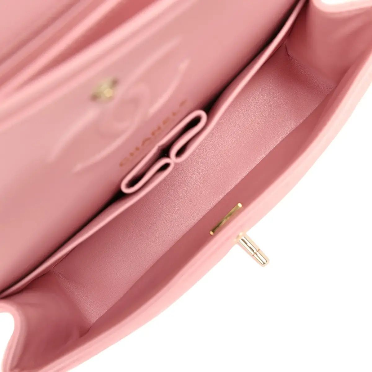 Chanel Chanel Small Classic Double Flap Bag Pink Shiny Caviar Light Gold Hardware | Thumbnail 10 Chanel Chanel Small Classic Double Flap Bag Pink Shiny Caviar Light Gold Hardware | Thumbnail 10