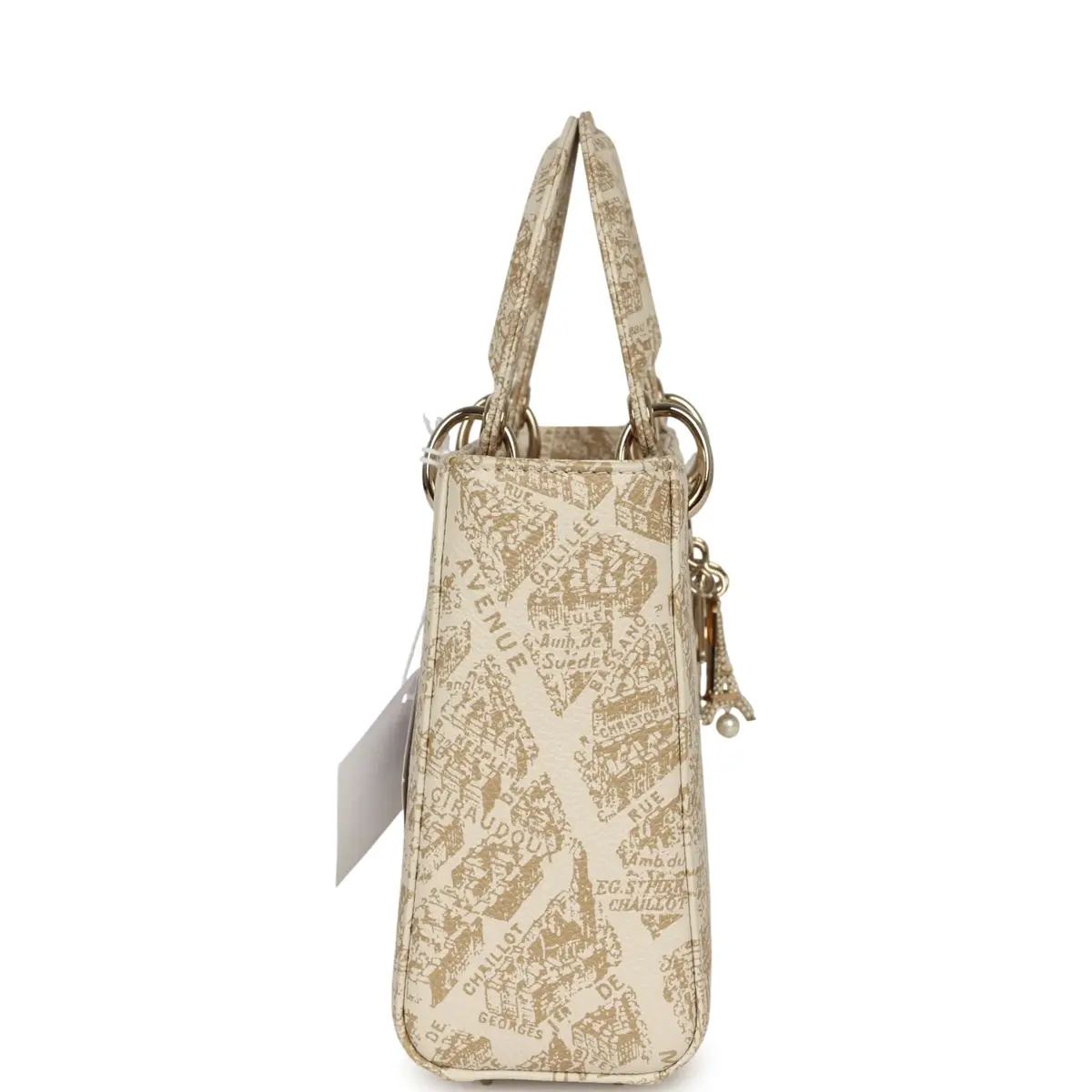 Dior Christian Dior Small "Plan de Paris" Lady Dior Bag Naturel, White Grained Calfskin Light Gold Hardware | Thumbnail 3 Dior Christian Dior Small "Plan de Paris" Lady Dior Bag Naturel, White Grained Calfskin Light Gold Hardware | Thumbnail 3