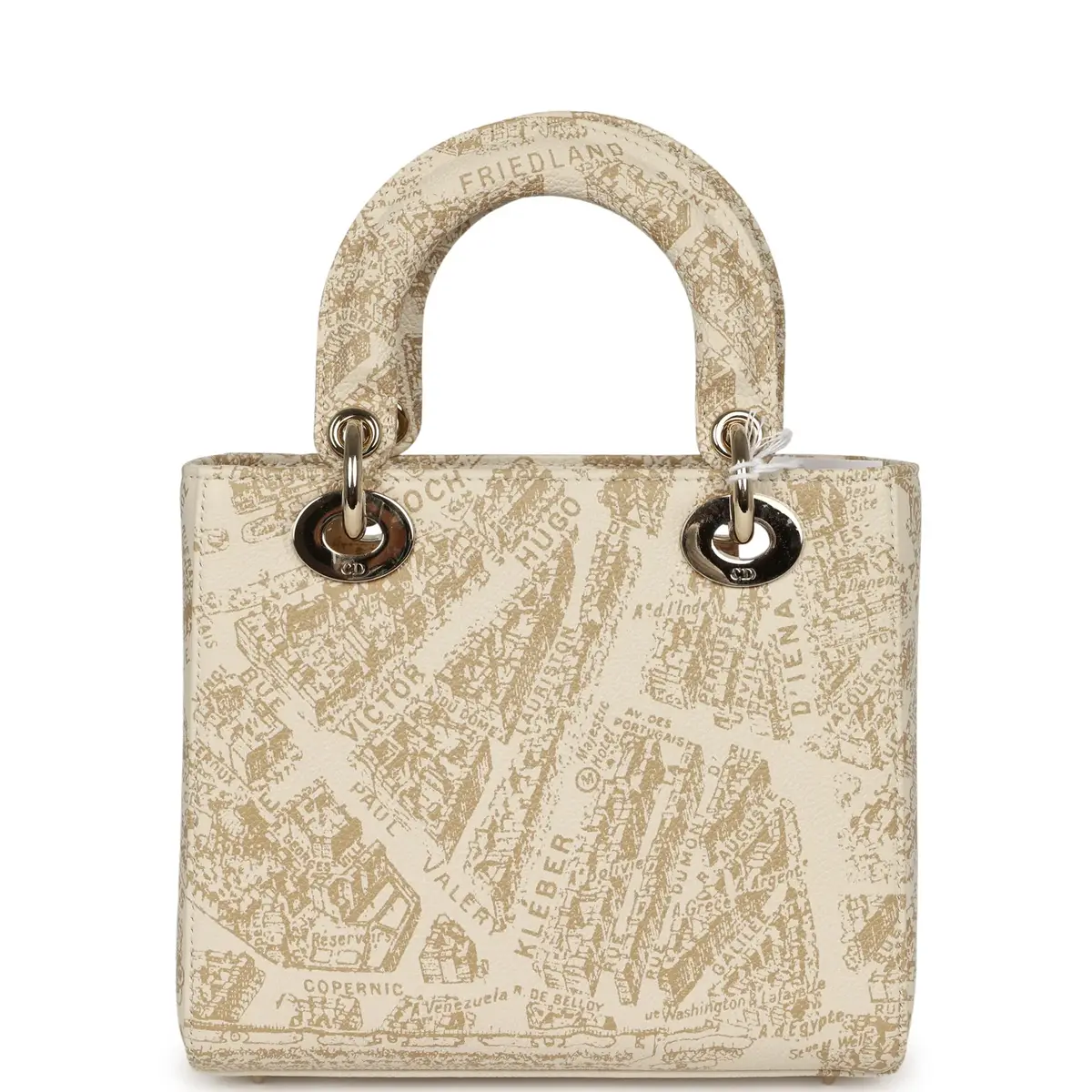 Dior Christian Dior Small "Plan de Paris" Lady Dior Bag Naturel, White Grained Calfskin Light Gold Hardware | Thumbnail 4 Dior Christian Dior Small "Plan de Paris" Lady Dior Bag Naturel, White Grained Calfskin Light Gold Hardware | Thumbnail 4