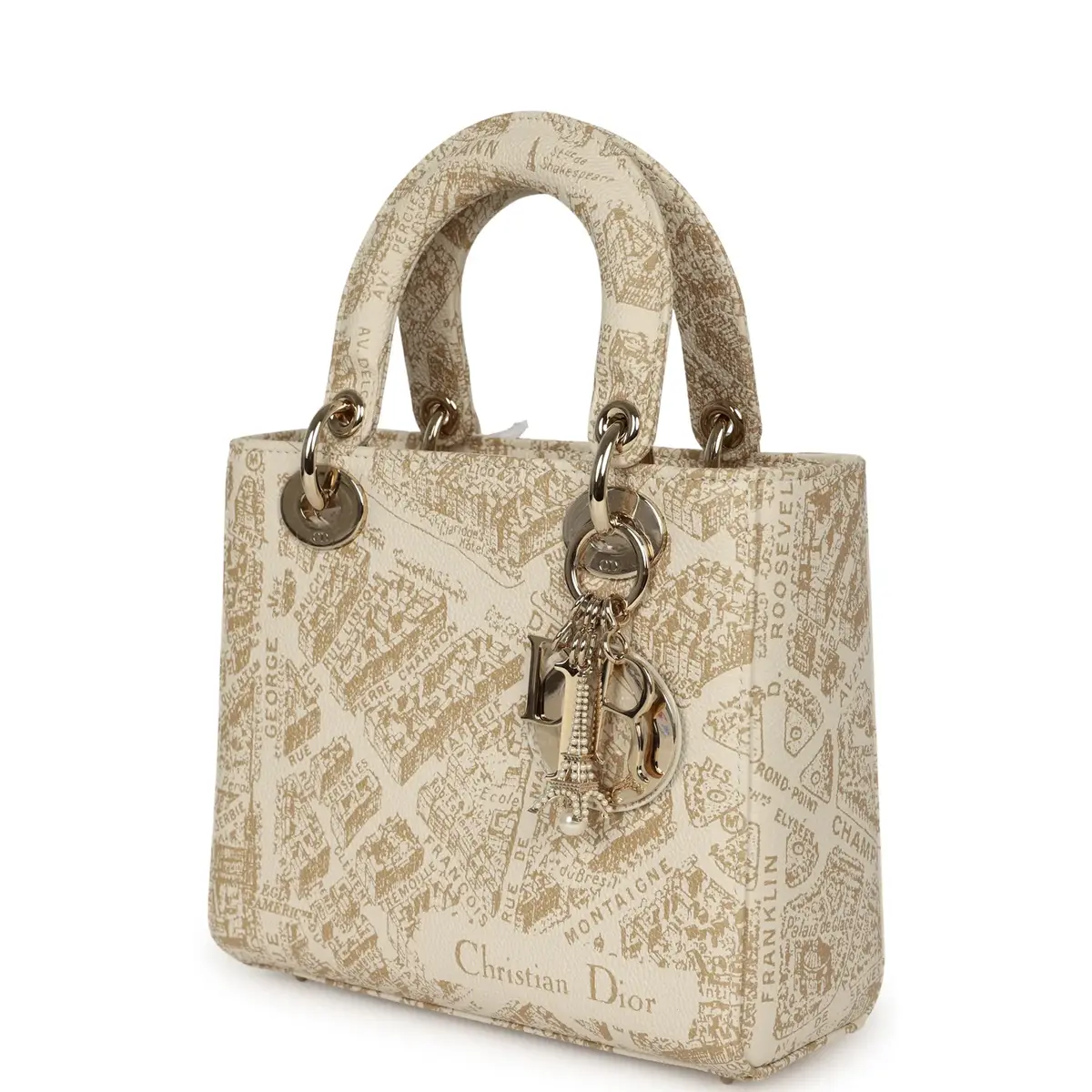 Dior Christian Dior Small "Plan de Paris" Lady Dior Bag Naturel, White Grained Calfskin Light Gold Hardware | Thumbnail 5 Dior Christian Dior Small "Plan de Paris" Lady Dior Bag Naturel, White Grained Calfskin Light Gold Hardware | Thumbnail 5