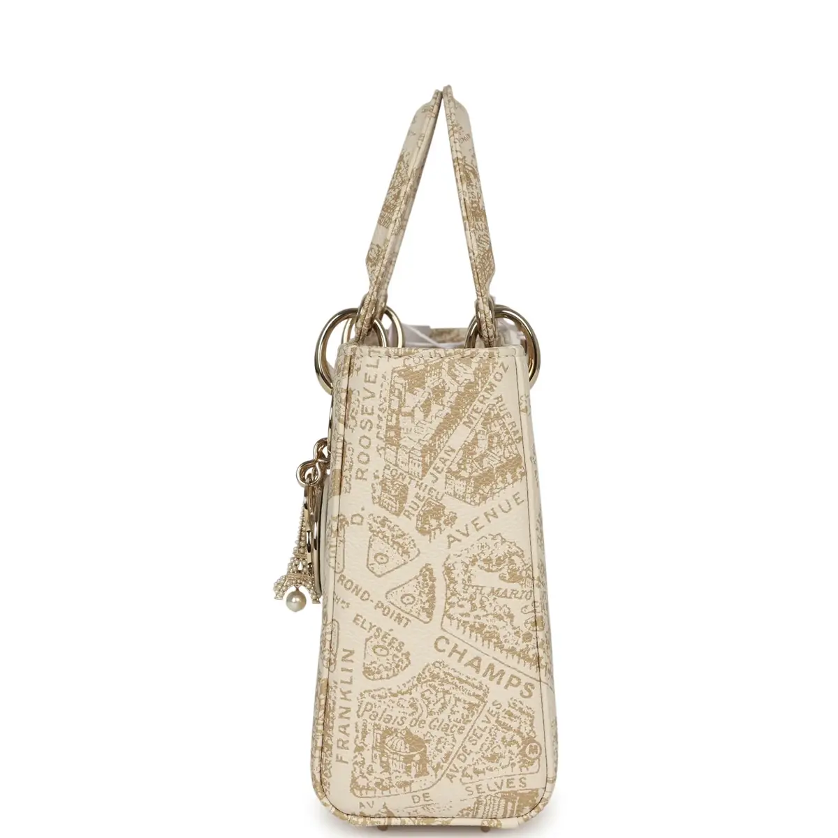 Dior Christian Dior Small "Plan de Paris" Lady Dior Bag Naturel, White Grained Calfskin Light Gold Hardware | Thumbnail 6 Dior Christian Dior Small "Plan de Paris" Lady Dior Bag Naturel, White Grained Calfskin Light Gold Hardware | Thumbnail 6