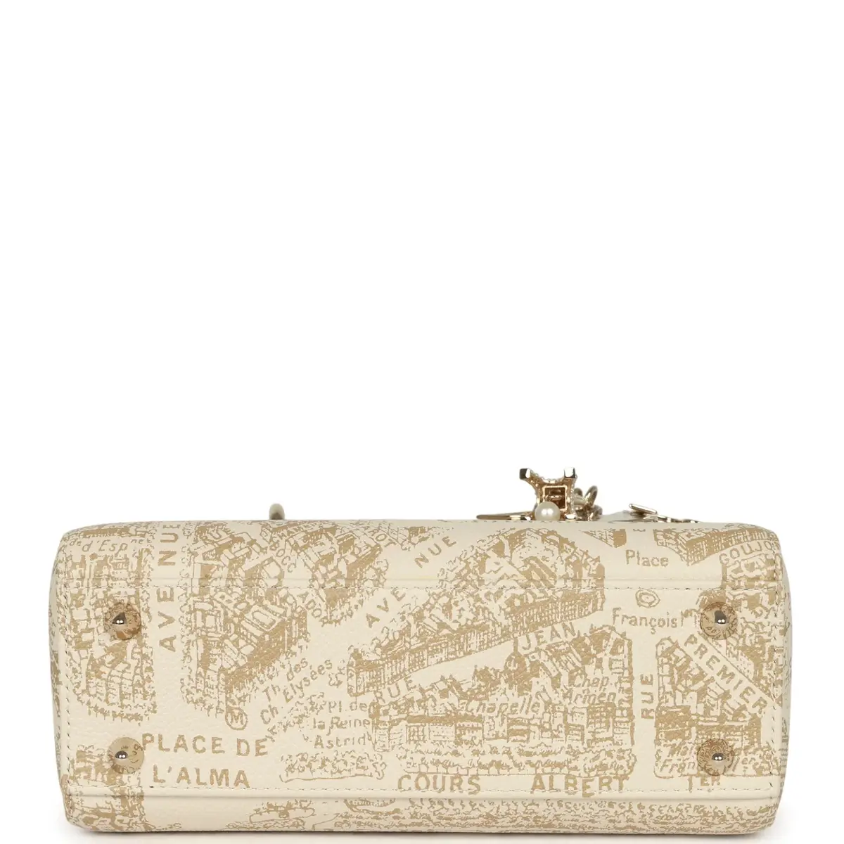 Dior Christian Dior Small "Plan de Paris" Lady Dior Bag Naturel, White Grained Calfskin Light Gold Hardware | Thumbnail 7 Dior Christian Dior Small "Plan de Paris" Lady Dior Bag Naturel, White Grained Calfskin Light Gold Hardware | Thumbnail 7