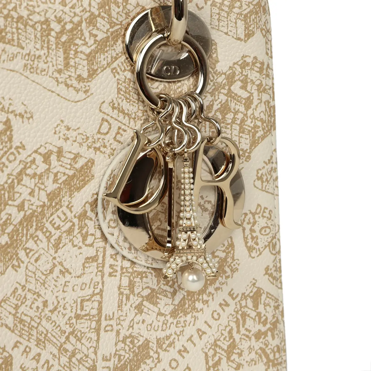 Dior Christian Dior Small "Plan de Paris" Lady Dior Bag Naturel, White Grained Calfskin Light Gold Hardware | Thumbnail 8 Dior Christian Dior Small "Plan de Paris" Lady Dior Bag Naturel, White Grained Calfskin Light Gold Hardware | Thumbnail 8