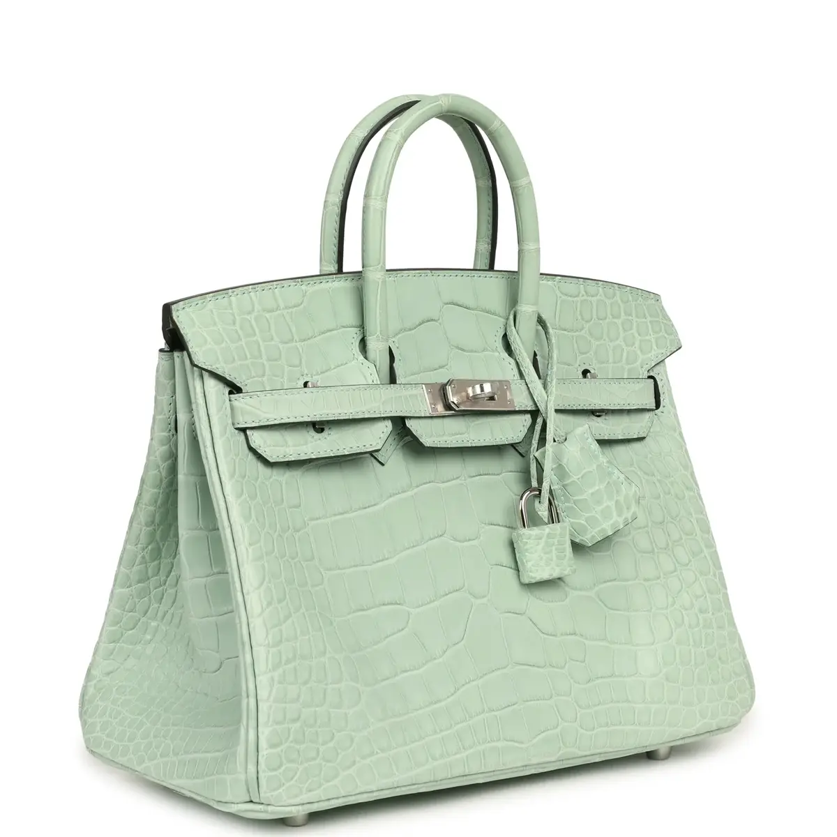 HERMÈS Hermes Birkin 25 Vert D'Eau Matte Alligator Palladium Hardware | Thumbnail 2 HERMÈS Hermes Birkin 25 Vert D'Eau Matte Alligator Palladium Hardware | Thumbnail 2