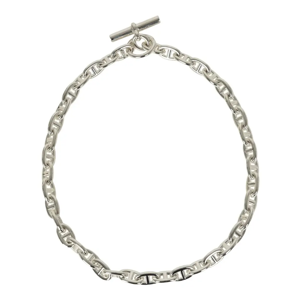 Hermes Chaine D'Ancre Necklace MM Sterling Hermes Chaine D'Ancre Necklace MM Sterling