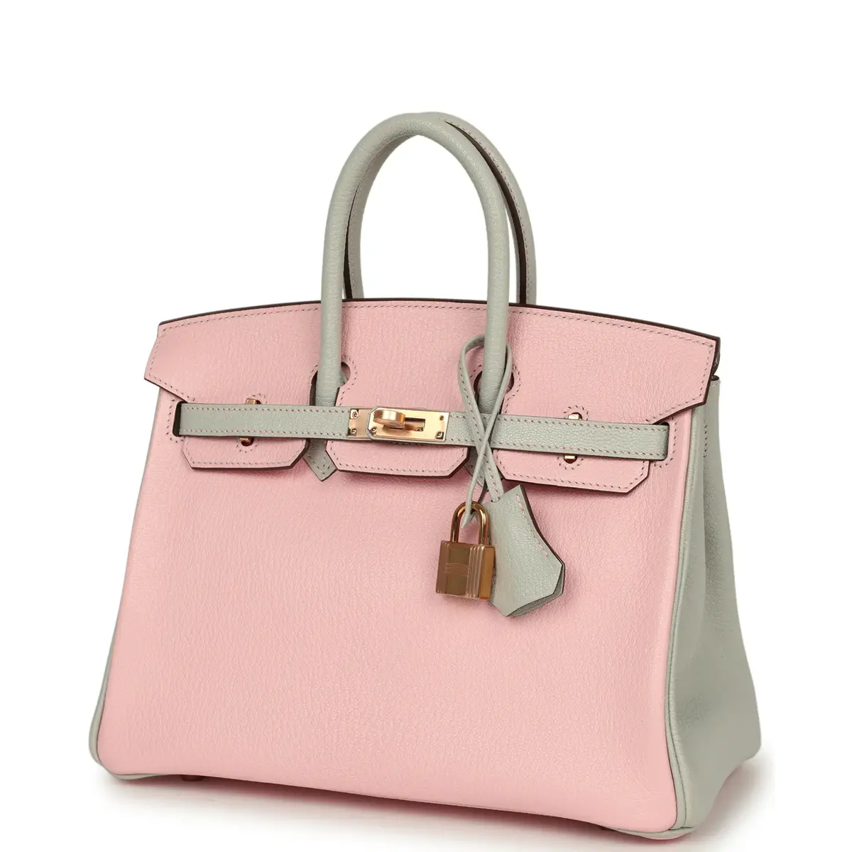 HERMÈS Hermes Special Order (HSS) Birkin 25 Rose Sakura, Gris Perle Chevre Mysore Rose Gold Hardware | Thumbnail 5 HERMÈS Hermes Special Order (HSS) Birkin 25 Rose Sakura, Gris Perle Chevre Mysore Rose Gold Hardware | Thumbnail 5