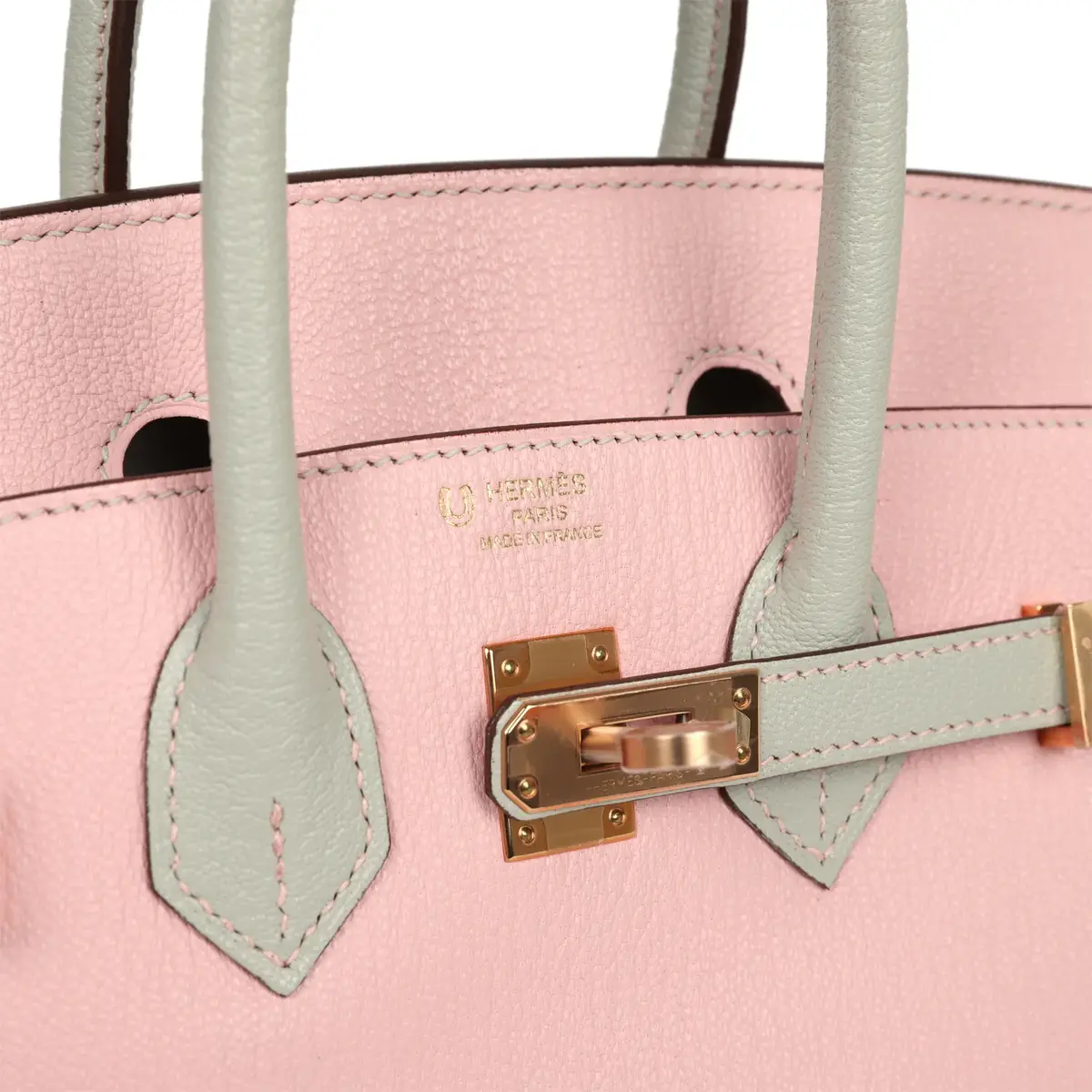 HERMÈS Hermes Special Order (HSS) Birkin 25 Rose Sakura, Gris Perle Chevre Mysore Rose Gold Hardware | Thumbnail 7 HERMÈS Hermes Special Order (HSS) Birkin 25 Rose Sakura, Gris Perle Chevre Mysore Rose Gold Hardware | Thumbnail 7