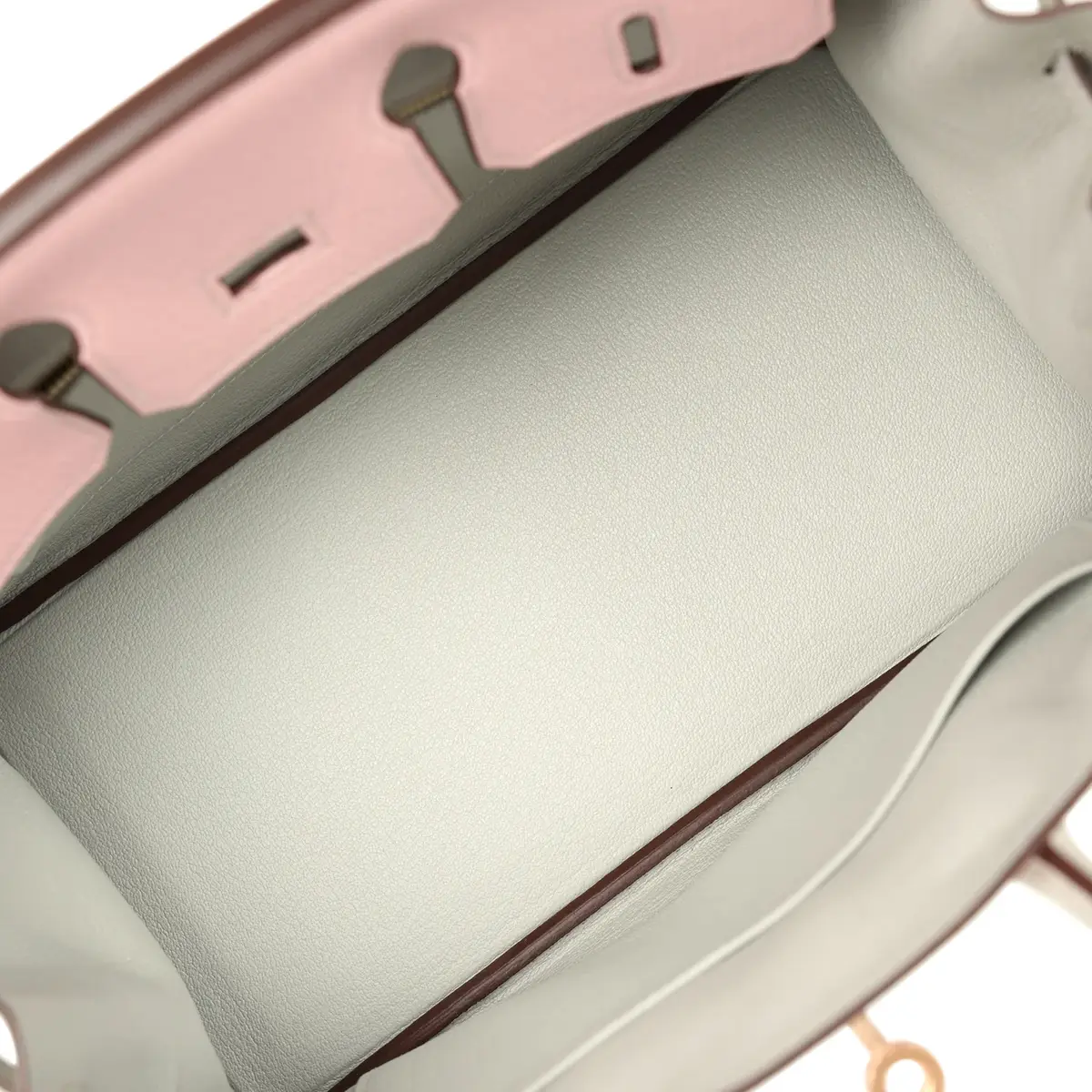 HERMÈS Hermes Special Order (HSS) Birkin 25 Rose Sakura, Gris Perle Chevre Mysore Rose Gold Hardware | Thumbnail 8 HERMÈS Hermes Special Order (HSS) Birkin 25 Rose Sakura, Gris Perle Chevre Mysore Rose Gold Hardware | Thumbnail 8