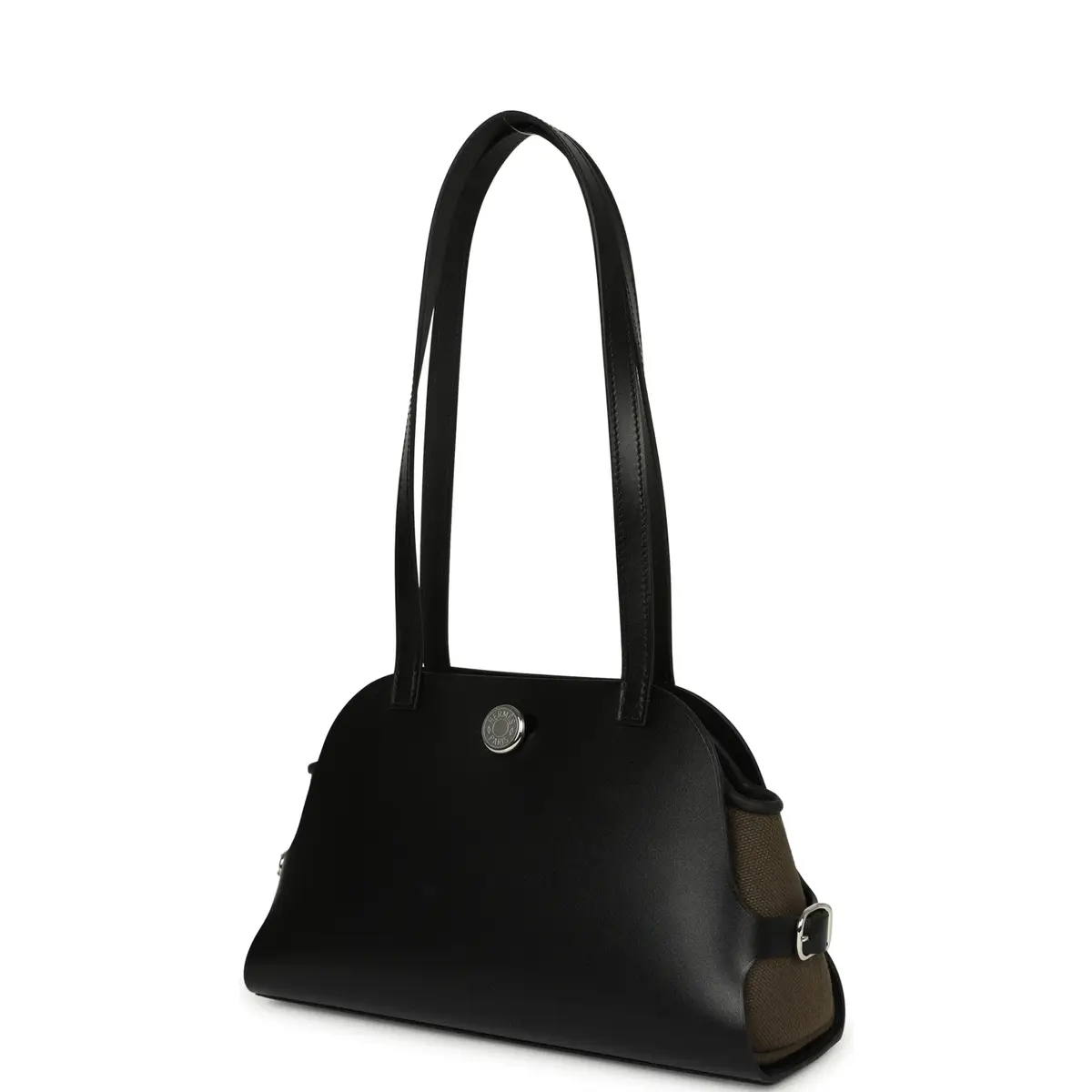 HERMÈS Hermes Tablier Sellier Black Vache Hunter, Swift, Vert Loden Toile Militaire Canvas Palladium Hardware | Thumbnail 5 HERMÈS Hermes Tablier Sellier Black Vache Hunter, Swift, Vert Loden Toile Militaire Canvas Palladium Hardware | Thumbnail 5